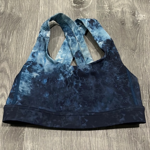 Blue wave printed lulu sports bra - Picture 1 of 2